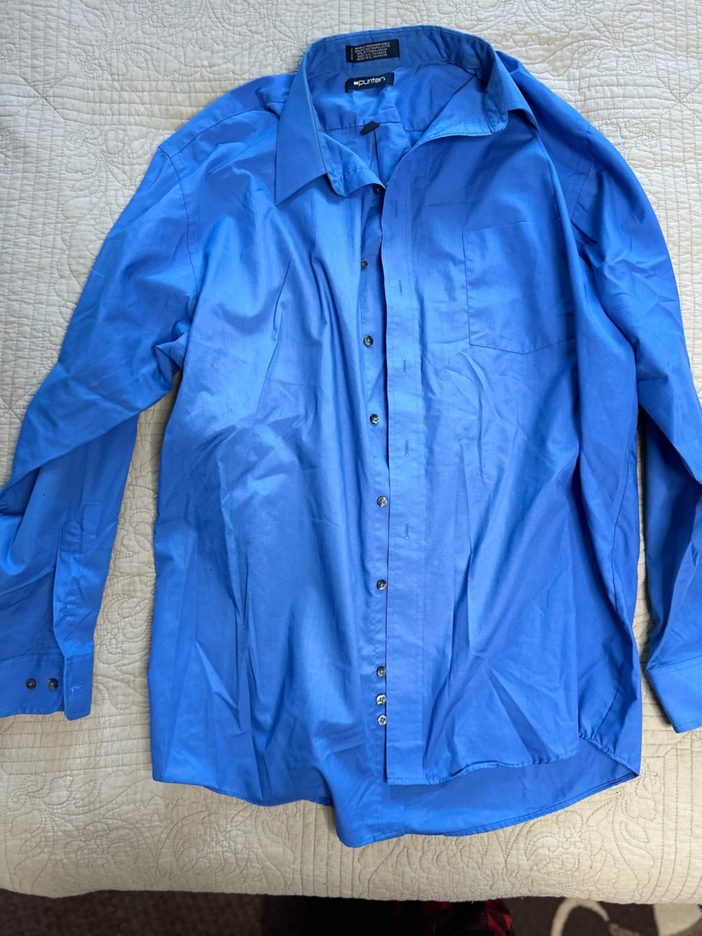 Puritan Men’s Bright Blue Casual Button-Down Shirt